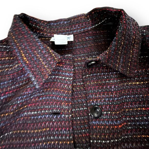 Blair Multi-color Purple Shimmering Blazer Jacket Party Business Women’s size XL - Picture 3 of 13